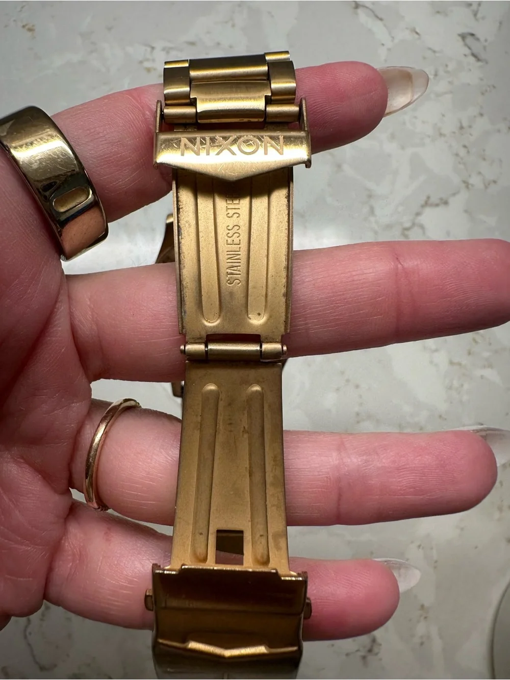 Nixon Gold-Tone Men's Bracelet Watch with Champagne Dial